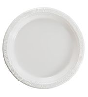 Exquisite Plastic Dessert/Salad Plates - Solid Color Disposable Plates - 100 Count (10 Inch, White)