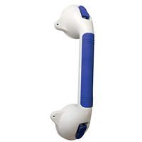 Mars Wellness Suction Grab Bar - Bathroom Shower Balance Handle - Dual Locking Indicators - Safety Rail Support - Handicap, Seniors, Kids, Elderly, Injured - Non Skid Material - 16.25"