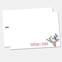 Personalied Flat Cactus Notecard Set - 10 Customized Notecards with Envelopes - NC185