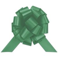 Bows - Emerald Satin Perfect Pull Bows, 20 Loops, 5 1/2" (50 per box) - BOWS-257-0520-40