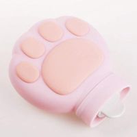 Zoe'Health Hot Water Bottle Cat Paw Rubber,Environmental Silicone,Hot & Cold Therapies,480mL (Pink)