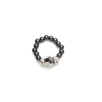 Black and Crystal Magnetrim Stretch Ring (XS: 5-6)