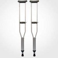 Disabled Walking Stick, Underarm Aluminum Alloy Thickened Foot Pad Telescopic Rehabilitation Equipment, Suitable for Elderly Young People and People with Reduced Mobility,Large