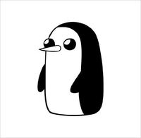 Gunter Penguin - Adventure Time decal - Vinyl 6" tall (Color: BLACK) decal laptop tablet skateboard car windows stickers - by So Cool Stuff