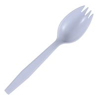 Daxwell Plastic Sporks, Medium Weight Polypropylene (PP), White, 5 3/8", A10001391 (Case of 1,000)