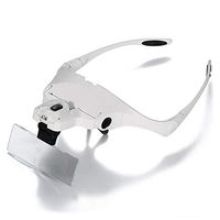 Headhand Magnifier Glasses 4 Pairs HD Lens 1X 1.5X 2X 2.5X 3.5X with LED Lamp Reading Illumination Magnifying Glass The Best Gift LIXFDJ Vision Assisted Magnification