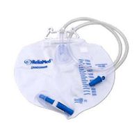 ReliaMed Standard Vented Drainage Bag with Double Hanger Anti-Reflux Valve 2,000 mL by Reliamed