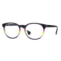 Womens Keyhole Horn Rim Round Thin Reading Glasses Purple Rainbow 3.0