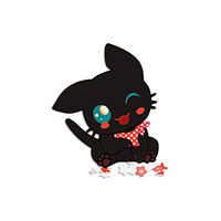 Empt Idio-3M Sticker, DEPO Lovely Cute Black Cat Removable Vinyl Decals Stickers Skin for Laptop, Motorcycle, PS4, Xbox ONE, Helmet (3.51 x 4.03 Inch, Black)