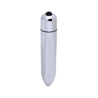 Jesse Vibrator Massager Egg for Adult Women Female, Single Modes Mini Bullet, 3.74 inches / 9.5 cm, Plastic Cordless Flirting Sexy Toy (Silver)