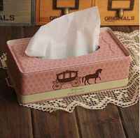 T-ZJHC Home Gifts New Light Pink Princess Carriage Tin Tissue Box, D38-XC-19