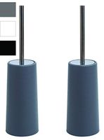 Airee Fairee Toilet Brush and Holder Brushes Set Stainless Steel 2 Pack Free Standing Compact Modern Design Long Handle (Grey)