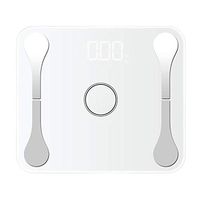 LCD Digital Body Fat Scale USB Charging Body Weighing Smart Voice Bluetooth APP Electronic Scales for Apple/iOS Bathroom Scale,White
