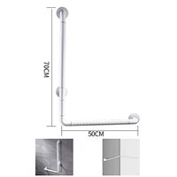WAOBE Shower Anti-Slip Handrail, 304 Stainless Steel Multifunction Bathroom Railing Elderly Person Wall Handrail, Accessible Handrail for Corridor Corner, (40/50/70 cm),White,50X70cm