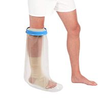 Leg Cast Cover for Shower - Coobee Reusable Waterproof Bandage Protector Keeps Casts Dry Cast Sleeve Covers Wound of Half Leg Foot Splints and Synthetic Casts (Foot - 17.7 inch)