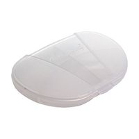 GMS Small 4 Compartment Pocket Pill Box Holds up to 20 Aspirin Size Tablets - 3.0" x 2.0" x 0.6" (Pack of 1 - Clear)
