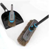 Nessentials Swiss Horse Hair Broom Smokey with Handle and Dustpan/Brush Set Kombi 3