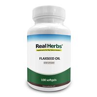 Real Herbs Flaxseed Oil (Cold Pressed) 1000mg - Oil Made from Nature for your Cardiovascular and Cellular Health Support - Easier to Swallow than Capsules or Pills - 100 Softgels