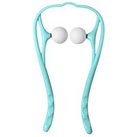 Office Neck Massager, Pressure Point Massager, Deep Tissue Dual Trigger Point Shoulder Massager for Muscle Neck Pain Relief, Home Manual Self Massage Tool, Ergonomic Handle Design, Light Blue