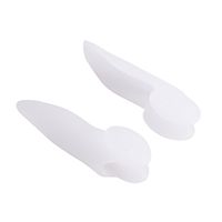 HEALLILY Toe Stretchers Spacers Gel Bunion Hallux Valgus Pads Toe Separators Straighters Correctors for Little Toes (White) 1 Pair