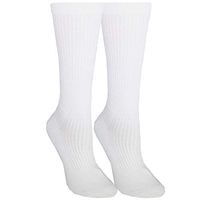 NuVein Compression Socks Mid Calf Crew Length 15-20 mmHg Graduated Support Cushion Foot, White, X-Large