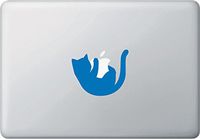 Yadda-Yadda Design Co. Kitty Hanging - Laptop Decal - Copyright 2014-2015 (3.5" w x 3" h) (Blue)