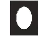 PA Framing, Photo Mat Board, 5 x 7 inches Frame for 3.5 x 5 inches Photo Art Size, Oval - Cream Core/Black