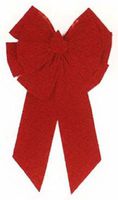 Holiday Trim 7366 11 Loop Medium Red Velvet Christmas Bow - Quantity24