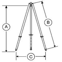 Wallace 2 Ton Steel Adjustable Height Tripod 10'10"-16'3"
