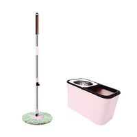MOP Spinning and Bucket Cleaning Set 360 Degree Rotating Hangable Double Drive Adjustable Household Pink Head2