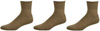 Sierra Socks Diabetic Arthritic Men Ankle Cushioned Sole Smooth Toe 3 Pair Pack (Sock Size 10-13, Shoe Size 6-12, Brown)
