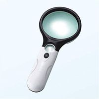 GXSQLW Magnifying Glass with Light,30X Handheld Large Magnifying Glass 12 Led Illuminated Lighted Magnifier for Macular Degeneration,Seniors Reading,Soldering,Inspection,Coins,Jewelry,Exploring (A)