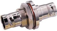 Amphenol Connex Adapter, BNC Jack To BNC Jack, Bulkhead Mounting, Straight, Delrin Insulating Material, Brass Body, 75 Ohm Impedance, 2Hz Max Frequency