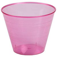 JAM PAPER Plastic Glasses Party Pack - 9 oz Tumblers - Fuchsia Hot Pink - 72 Hard Plastic Cups/Pack