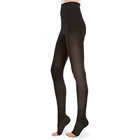 Sheer Ease Women's Open-Toe Support Pantyhose - 15-20mmHg Mild Compression Nylons (Black, Medium Short)