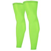 CFR Sports Compression Knee Sleeves Thigh Calf Support Braces Unisex Stretch Long Sleeve Football Basketball Cycling,One Pair,Green,M