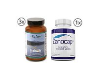 E3Live - BrainON 3 Bottle of 400 mg. - 240 Vegetarian Capsules with Zanocap Scientific Weight Loss 1 Bottle