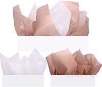 UNIQOOO 60 Sheets Premium Metallic Rose Gold & White Tissue Gift Wrap Paper Bulk, 20" X 26" Each, 100% Recyclable Gift Wrapping Accessory, Perfect for Wedding, Christmas Party - Art Craft Idea