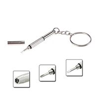 Boon Earthie 1 pcs Silver Portable Mini Home Sunglasses Eyeglasses Cellphone Watch Repair Tools Key Chain Key Ring Screwdriver Pocket Travel Size Multifunction kit Easy use Operate