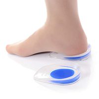 1 Pair Envelop Gel Heel Cups Transparent Silica Gel Heel Insoles Soles for Relief of Pain from Heel Spurs