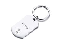 VNOX Personlized Customize Engraving Medical Alert Dog Tag Stainless Steel Keychain for Men Women (Style 6-26MM47MM, Epilepsy)