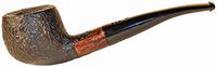 Carey Magic Inch Smoking Pipe - Half Bent Black Rustic Apple