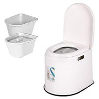 Non-Slip Elderly Commode Chair Mobile Toilet Household Outdoor Dual Use Multifunction Commode Chair Pregnant Woman Patient Toilet Stool Portable Plastic Toilet,A