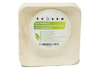 ECOGEN 8 Inch Square(Pk of 25) Disposable Bamboo,Areca Palm Leaf Plates, Disposable Dinner, Appetizer, Luncheon, and Party Dinnerware, Eco-Friendly and Compostable, Rustic Party, Event, or Picnic Use