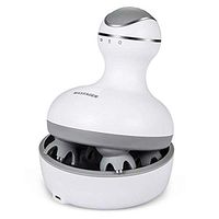 Scalp Massager Electric, Portable Handheld with Deep Tissue Kneading Head Massager Waterproof Hair Scalp Massager with 4 Removable Heads Attachments for Neck Arm Leg Scalp Face Calf Pain