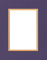 16x20 Double Acid Free White Core Picture Mats Cut for 11x14 Pictures in Purple and Golden Yellow