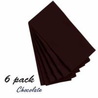 JB Linen Egyptian Cotton 600-Thread-Count 6-Piece Dinner Napkins 12" x 12" Color Chocolate Solid (Set Contains Half Dozen Napkins)