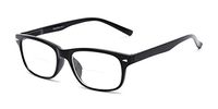 Readers.com Reading Glasses: The Williamsburg Bifocal Reader, Plastic Retro Square Style for Men and Women - Black, 2.75