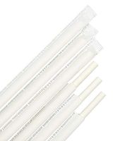 Greenwell Dye-Free Biodegradable Paper Straws - 200 Pack Individually Wrapped Eco-Friendly Paper Drinking Straws - Disposable, Eco-friendly from White Kraft, 7.75 Inches Long (200)