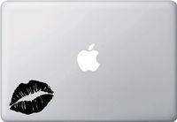 Yadda-Yadda Design Co. Hot Lips - Graphic Vinyl MacBook Laptop Decal Sticker (Black)